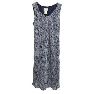 Karin Stevens Vintage 90's Navy Mini Floral Sleeveless Midi Dress Fully Lined 16